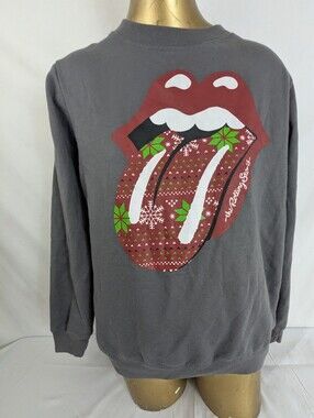The Rolling Stones Christmas Gray Crewneck Sweatshirt Large